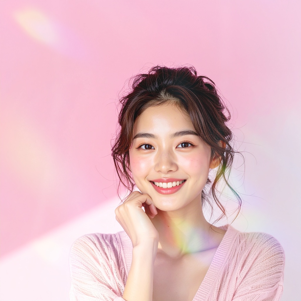 AI生成画像（女性・ピンク・アップヘア）