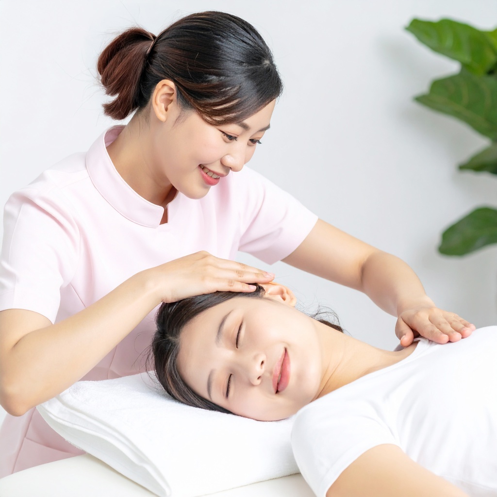 生成AI画像　美容施術女性（仰向け）