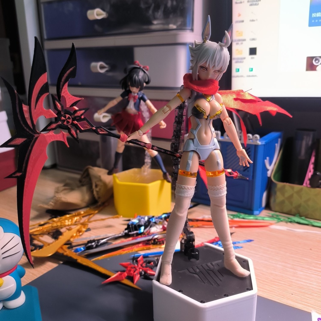 【赤月のシルエット】 長柄武器　鎌　槍　メガミデバイス　1/12　1/10　武器