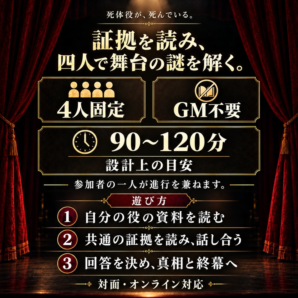 【4人・GM不要】死体役が、死んでいる。