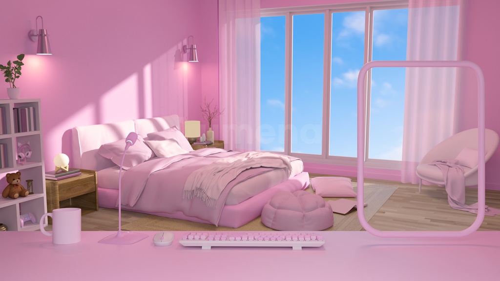 방송배경/방송화면/버튜버/配信部屋/3DBackground for VTuber/配信背景/Live Streaming Background/VTuber room/Vtuber background2