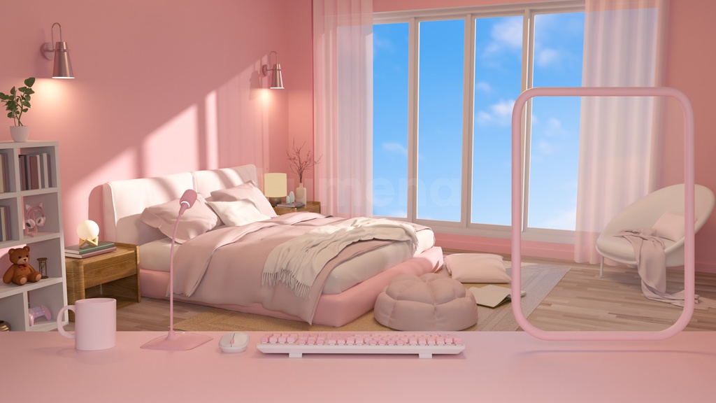 방송배경/방송화면/버튜버/配信部屋/3DBackground for VTuber/配信背景/Live Streaming Background/VTuber room/Vtuber background2