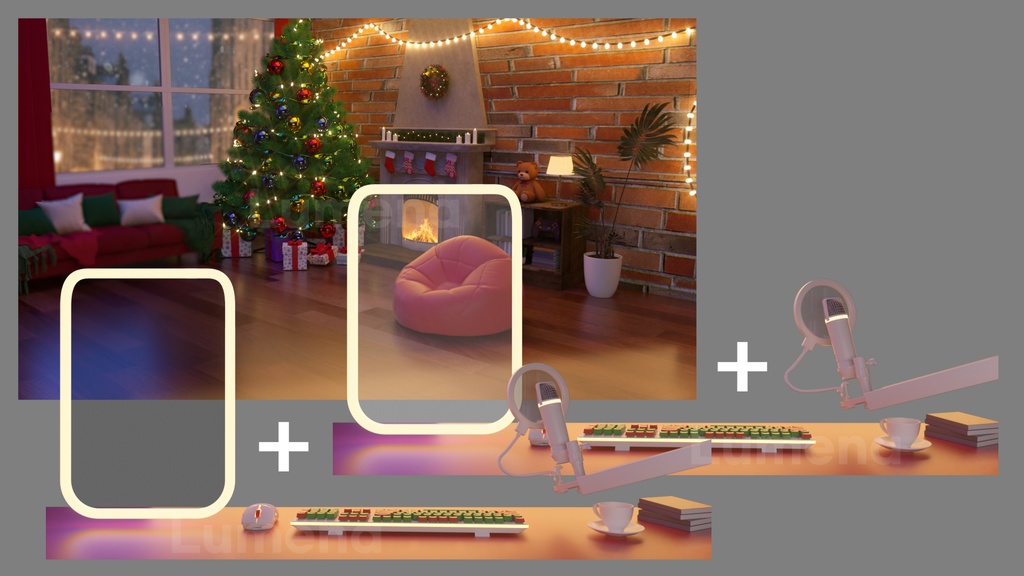 Christmas Room Background/크리스마스 방송배경/방송화면/버튜버/配信部屋/3DBackground for VTuber/配信背景/Live Streaming Background/VTuber room/Vtuber background/3D Room/3D 배경