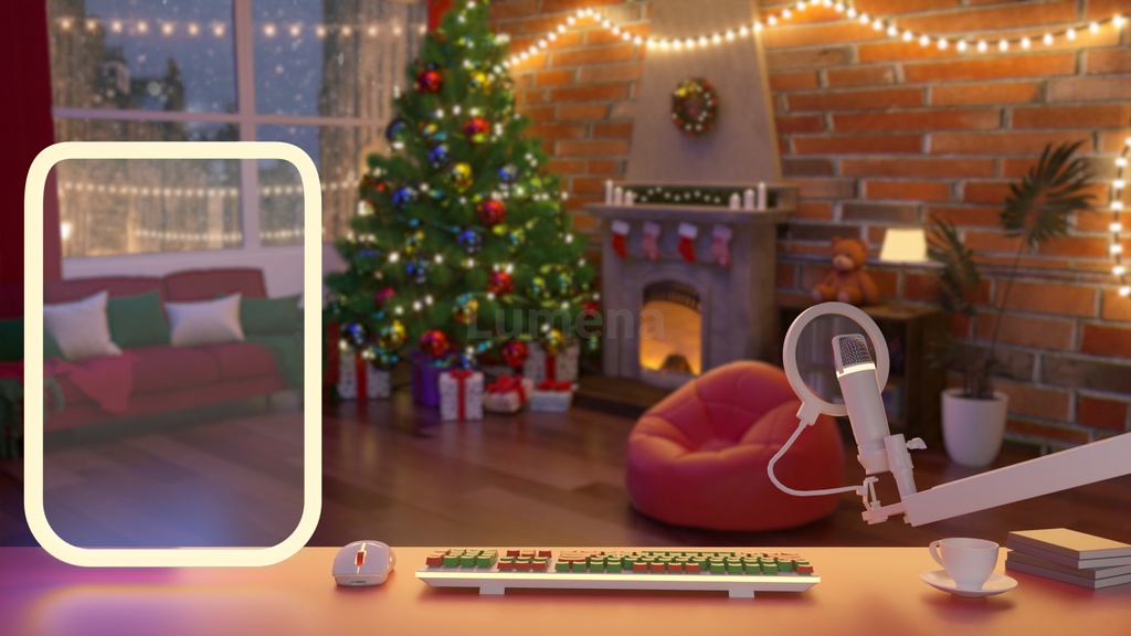 Christmas Room Background/크리스마스 방송배경/방송화면/버튜버/配信部屋/3DBackground for VTuber/配信背景/Live Streaming Background/VTuber room/Vtuber background/3D Room/3D 배경