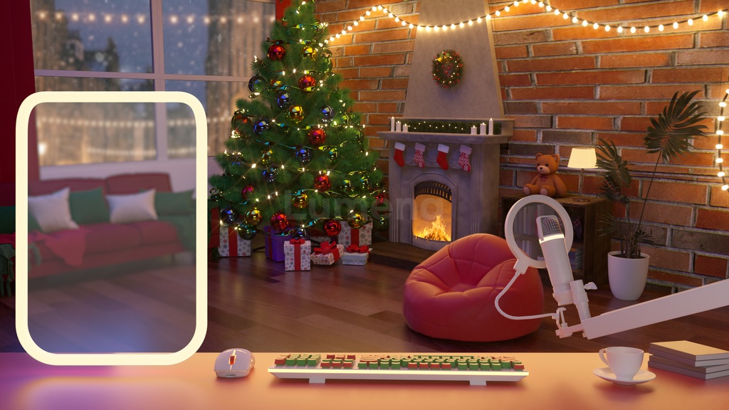 Christmas Room Background/크리스마스 방송배경/방송화면/버튜버/配信部屋/3DBackground for VTuber/配信背景/Live Streaming Background/VTuber room/Vtuber background/3D Room/3D 배경