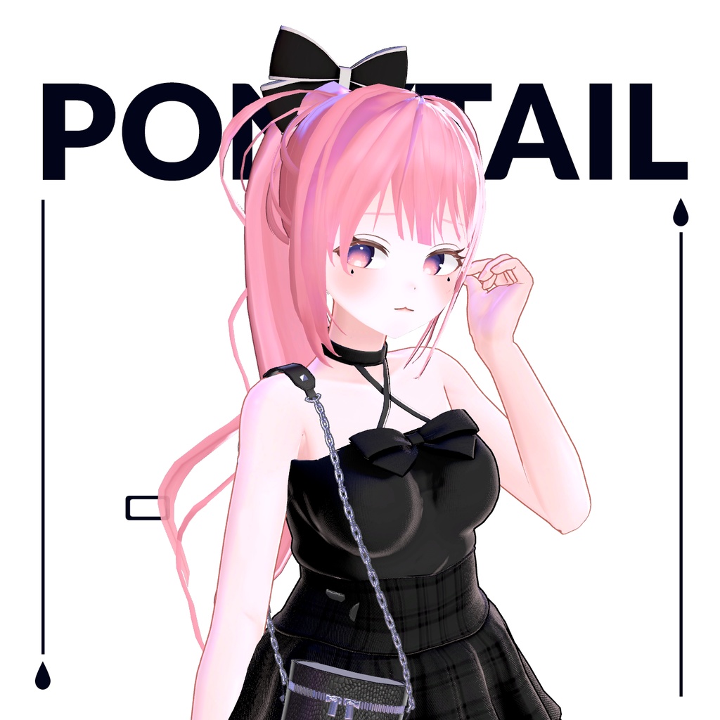 ponytail hair ポニーテールヘア 马尾发型 includes 18 color