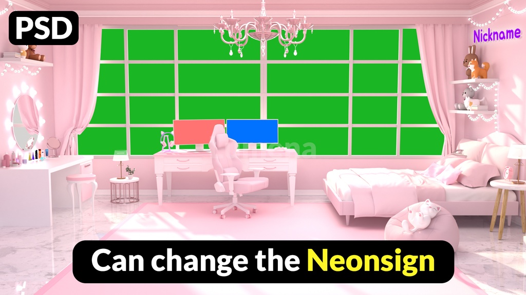 방송배경/방송화면/버튜버/配信部屋/DIY/3DBackground for VTuber/配信背景/Live Streaming Background/VTuber room/Vtuber background/Pink Room