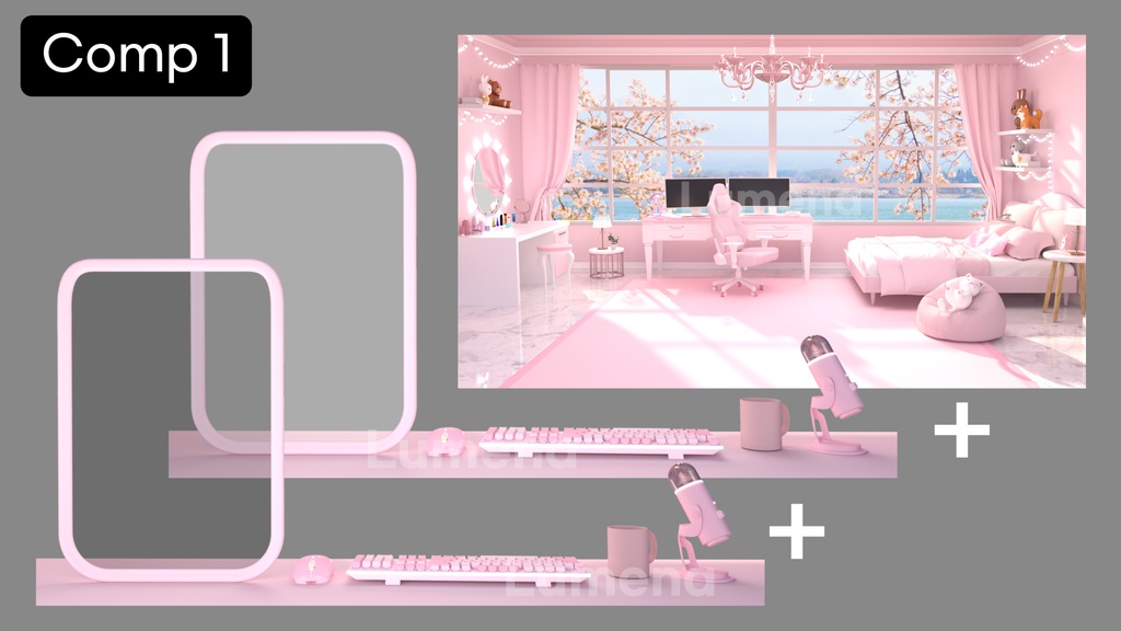 방송배경/방송화면/버튜버/配信部屋/DIY/3DBackground for VTuber/配信背景/Live Streaming Background/VTuber room/Vtuber background/Pink Room