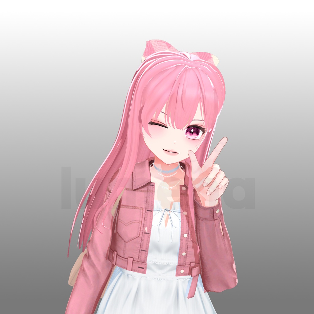 Ribbon Long Hair リボン付きロングヘア includes 15 colors