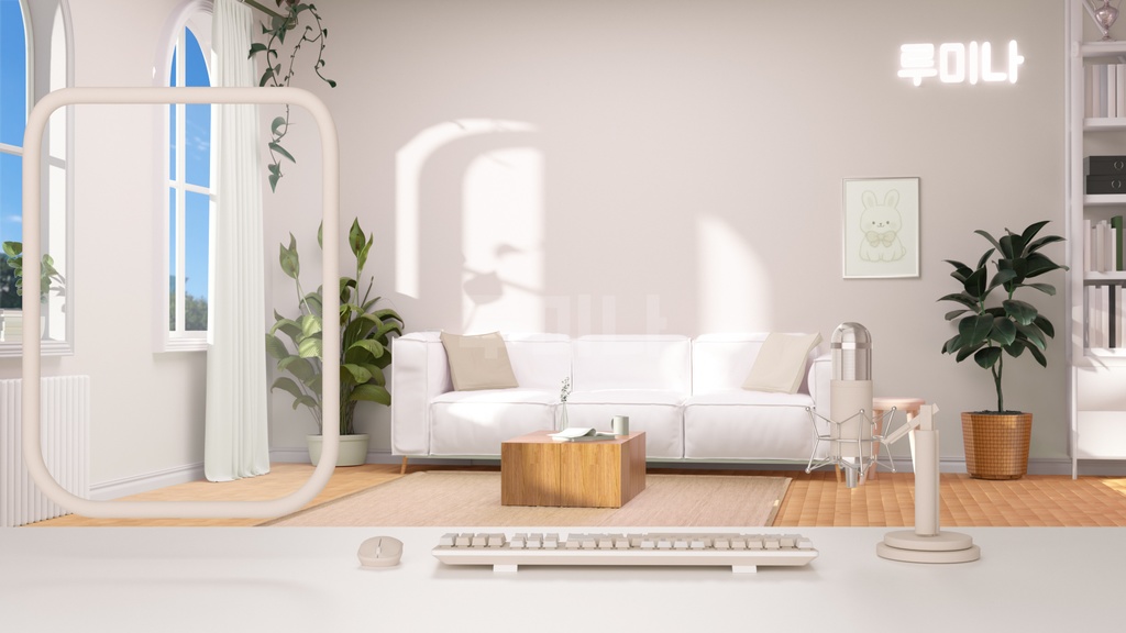 방송배경/방송화면/버튜버/配信部屋/includes 8 colors/All Package/3DBackground for VTuber/配信背景/Live Streaming Background/VTuber room/Vtuber background 3