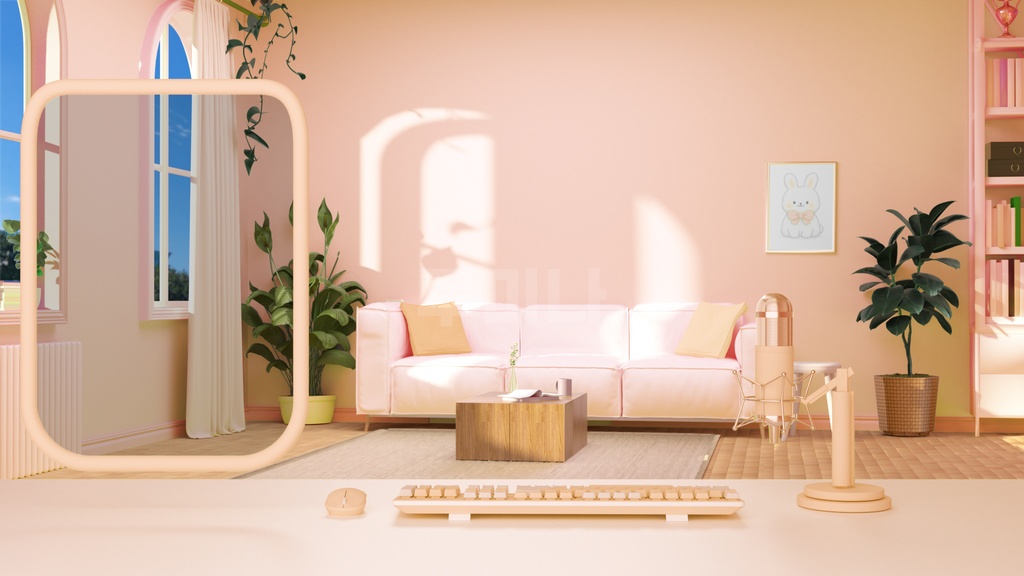 방송배경/방송화면/버튜버/配信部屋/includes 8 colors/All Package/3DBackground for VTuber/配信背景/Live Streaming Background/VTuber room/Vtuber background 3