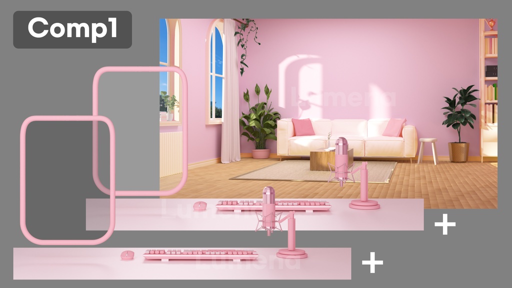 방송배경/방송화면/버튜버/配信部屋/includes 8 colors/All Package/3DBackground for VTuber/配信背景/Live Streaming Background/VTuber room/Vtuber background 3