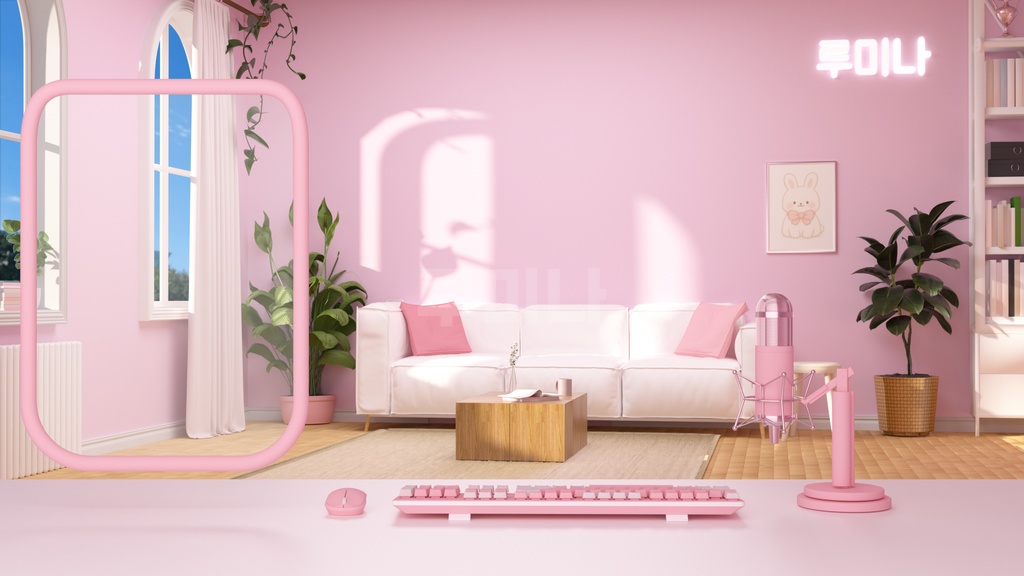 방송배경/방송화면/버튜버/配信部屋/includes 8 colors/All Package/3DBackground for VTuber/配信背景/Live Streaming Background/VTuber room/Vtuber background 3