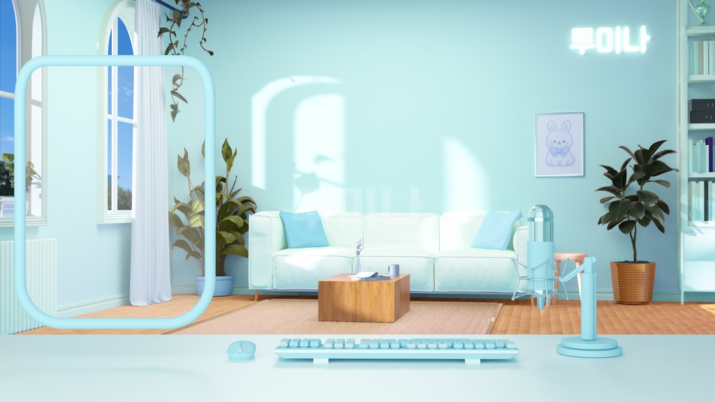 방송배경/방송화면/버튜버/配信部屋/9 colors ver/3DBackground for VTuber/配信背景/Live Streaming Background/VTuber room/Vtuber background 3