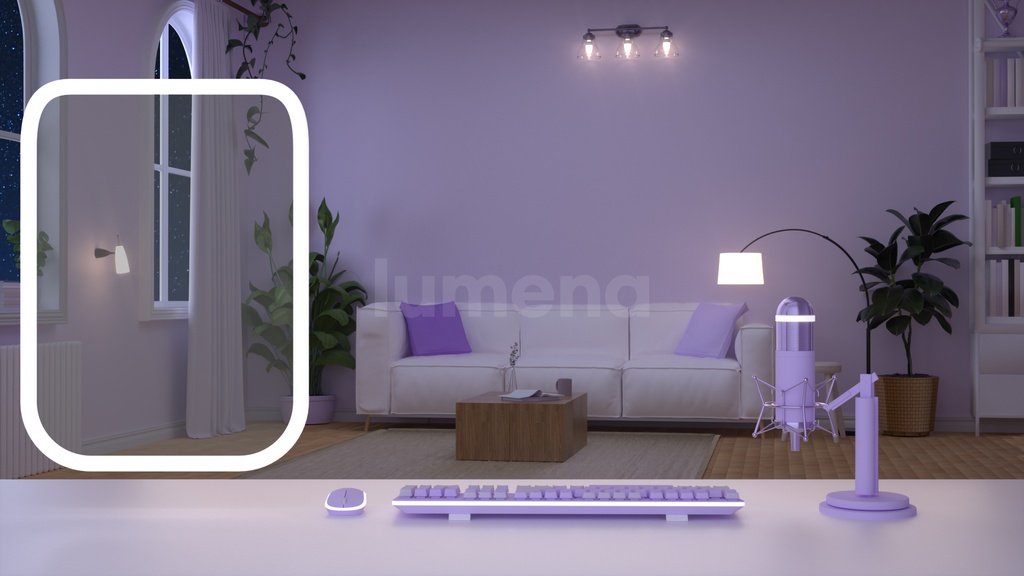 (Night ver add) 방송배경/방송화면/버튜버/配信部屋/9 colors/day and night/3DBackground for VTuber/配信背景/Live Streaming Background/VTuber room/Vtuber background 3