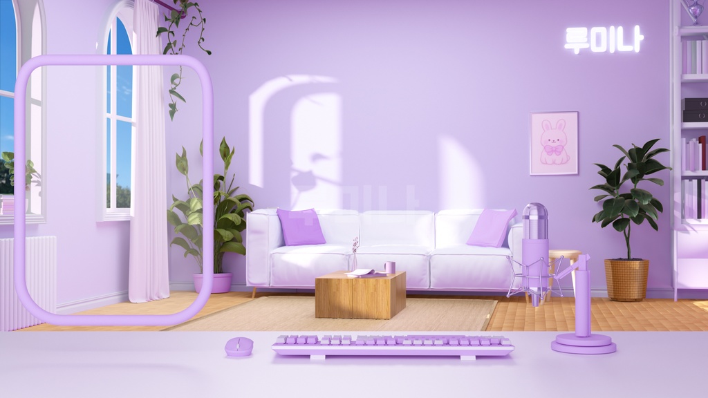 방송배경/방송화면/버튜버/配信部屋/9 colors ver/3DBackground for VTuber/配信背景/Live Streaming Background/VTuber room/Vtuber background 3