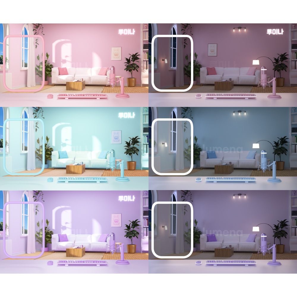 (Night ver add) 방송배경/방송화면/버튜버/配信部屋/9 colors/day and night/3DBackground for VTuber/配信背景/Live Streaming Background/VTuber room/Vtuber background 3