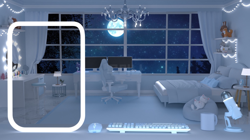 방송배경/방송화면/버튜버/配信部屋/DIY/3DBackground for VTuber/配信背景/Live Streaming Background/VTuber room/Vtuber background/VTuber Room 4