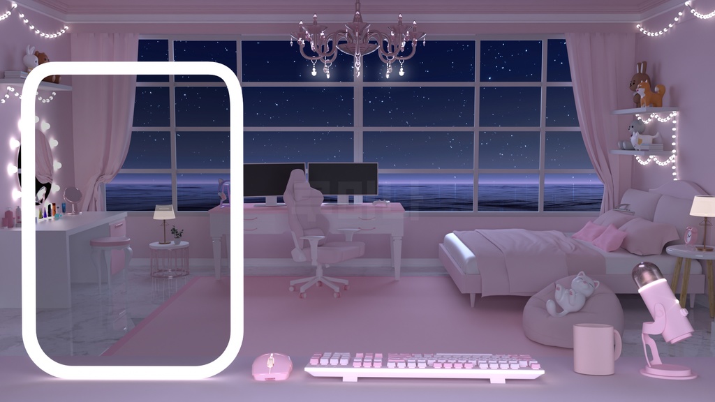 방송배경/방송화면/버튜버/配信部屋/DIY/3DBackground for VTuber/配信背景/Live Streaming Background/VTuber room/Vtuber background/VTuber Room 4