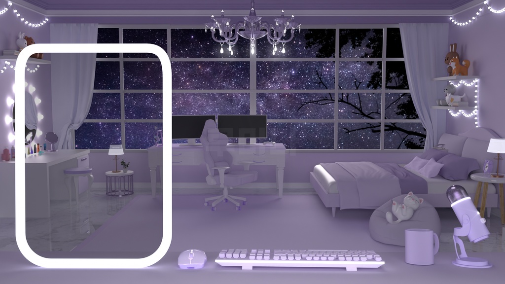 방송배경/방송화면/버튜버/配信部屋/DIY/3DBackground for VTuber/配信背景/Live Streaming Background/VTuber room/Vtuber background/VTuber Room 4