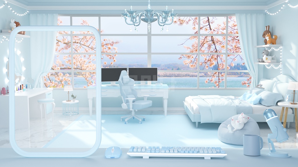 방송배경/방송화면/버튜버/配信部屋/DIY/3DBackground for VTuber/配信背景/Live Streaming Background/VTuber room/Vtuber background/VTuber Room 4