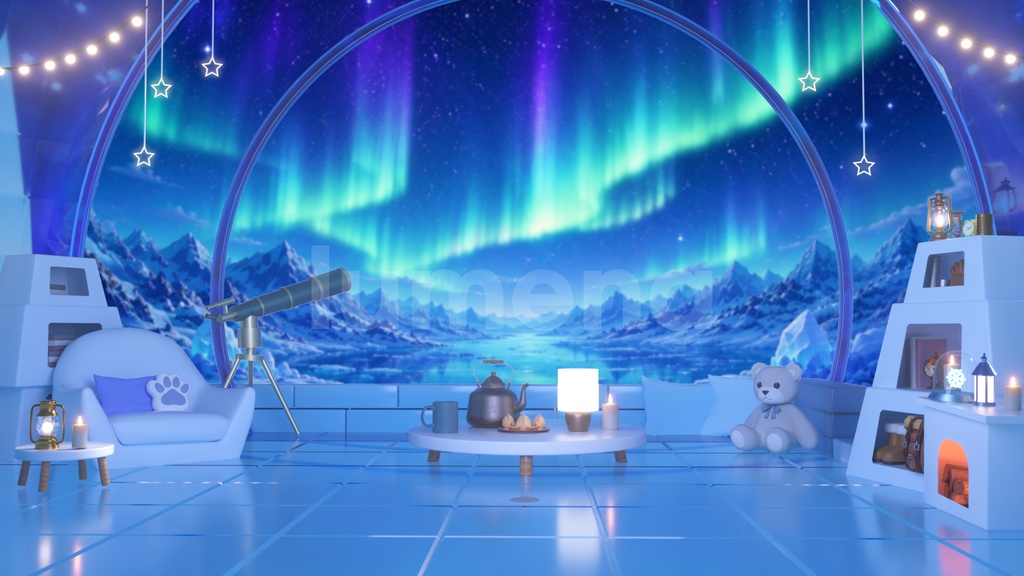 방송배경/방송화면/버튜버/配信部屋/3DBackground for VTuber/配信背景/Live Streaming Background/VTuber room/Vtuber background/VTuber Room/North Pole/북극 배경/北極