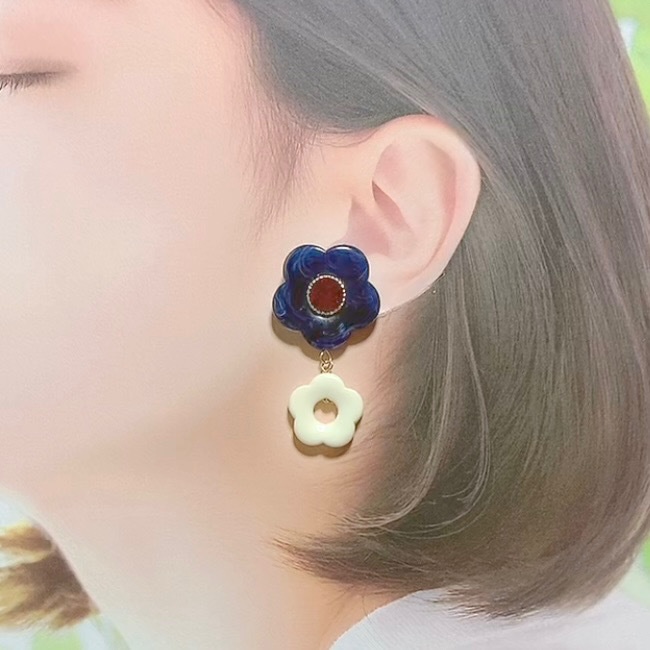 【ピアス】刀剣男士イメージ レトロなフラワーアクセサリー