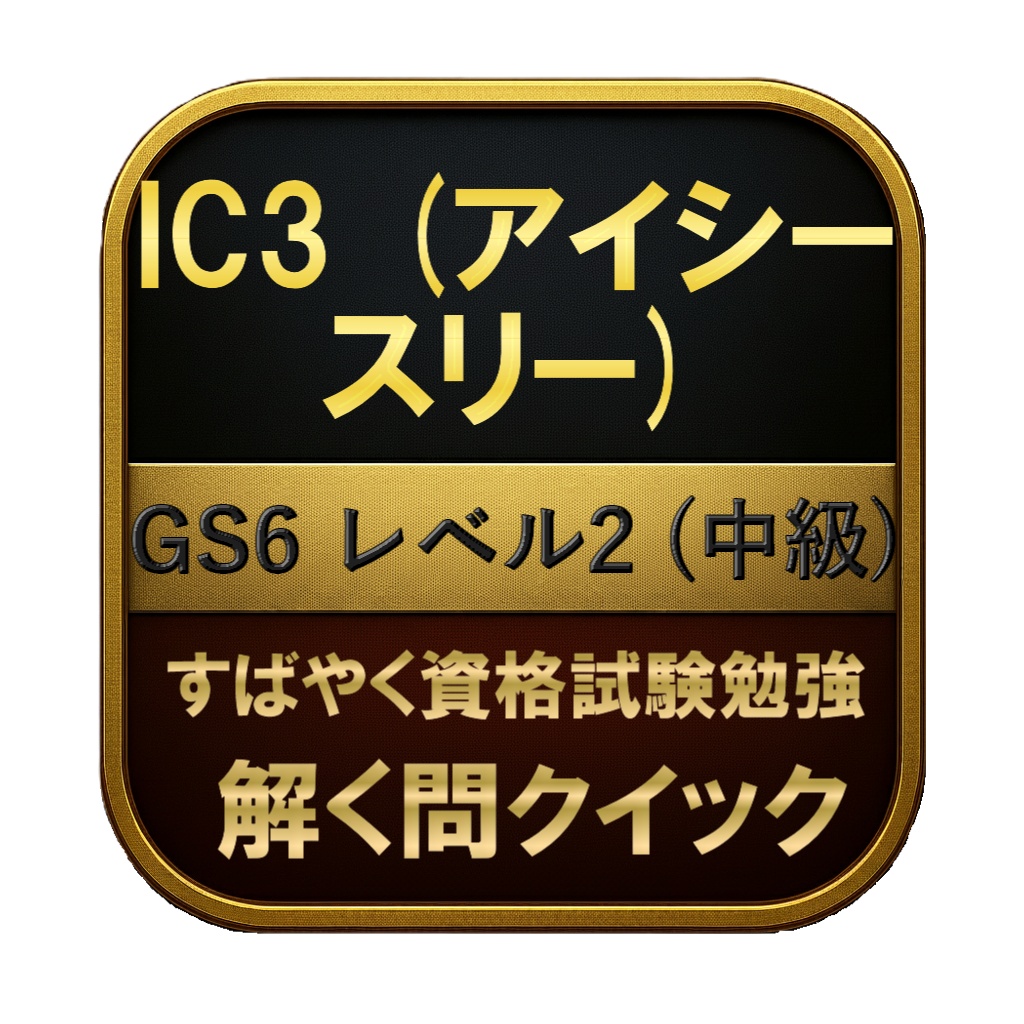 【150問】IC3 (アイシースリー) GS6 レベル2 (中級) 問題集&用語集&解説