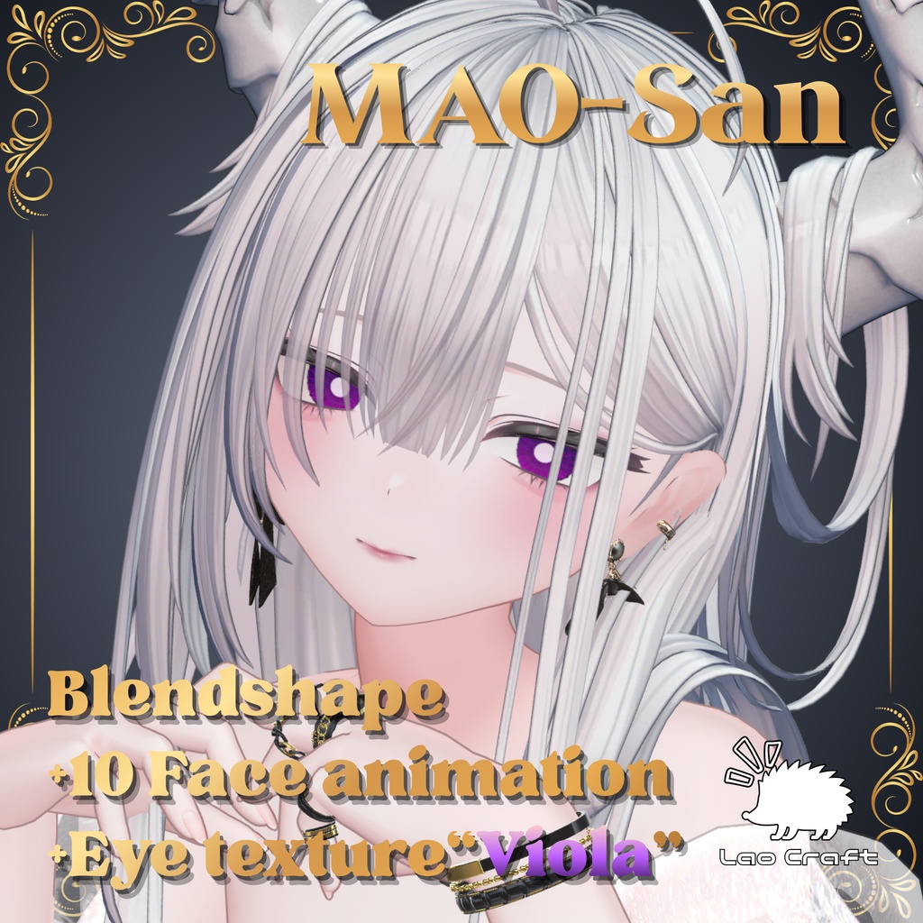 【真央/mao】Face Blendshape&10Face Animation&Eye texture“Viola”