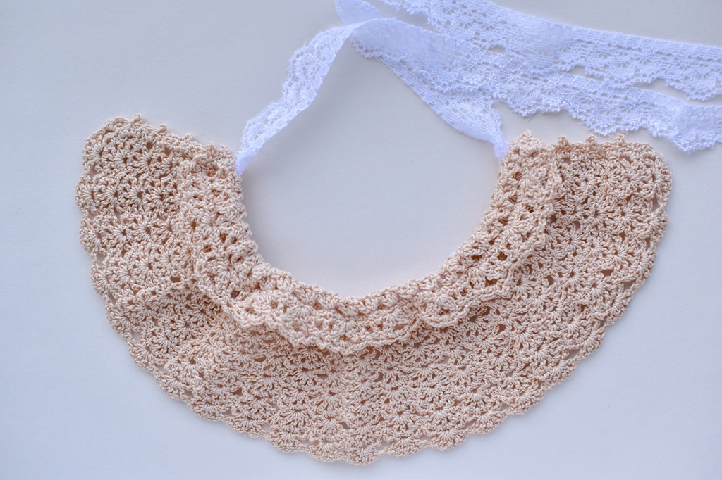 10~15cm ぬいぐるみ 着せ替え服 ケープ レース編み リボン