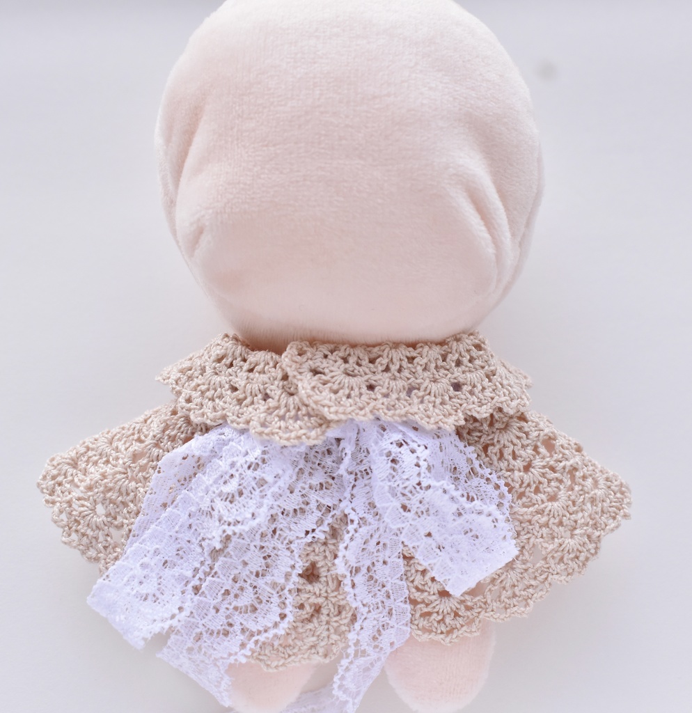 10~15cm ぬいぐるみ 着せ替え服 ケープ レース編み リボン