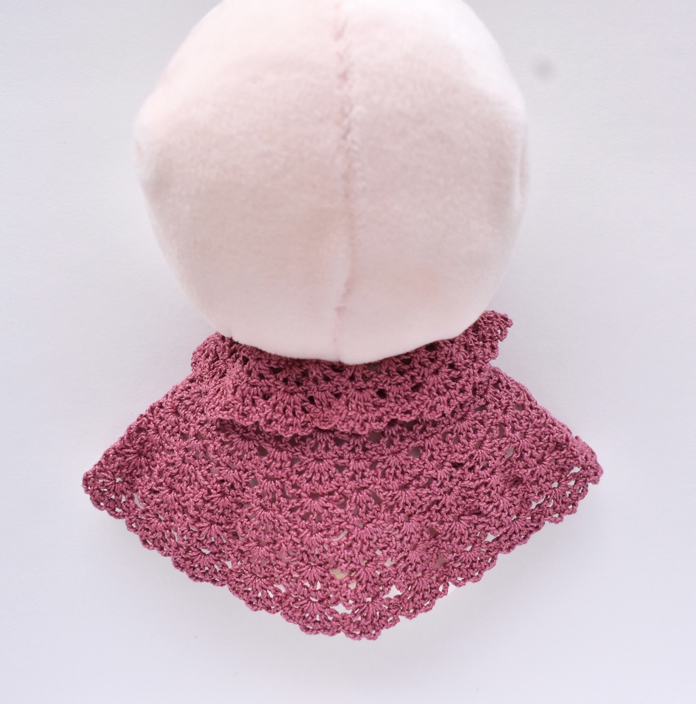 10~15cm ぬいぐるみ 着せ替え服 ケープ レース編み リボン