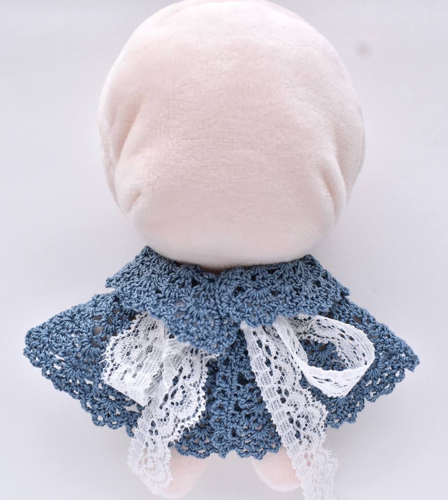 10~15cm ぬいぐるみ 着せ替え服 ケープ レース編み リボン