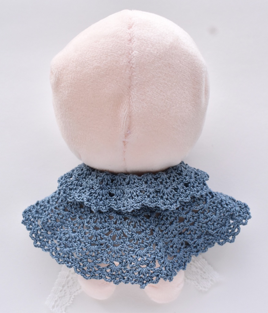 10~15cm ぬいぐるみ 着せ替え服 ケープ レース編み リボン