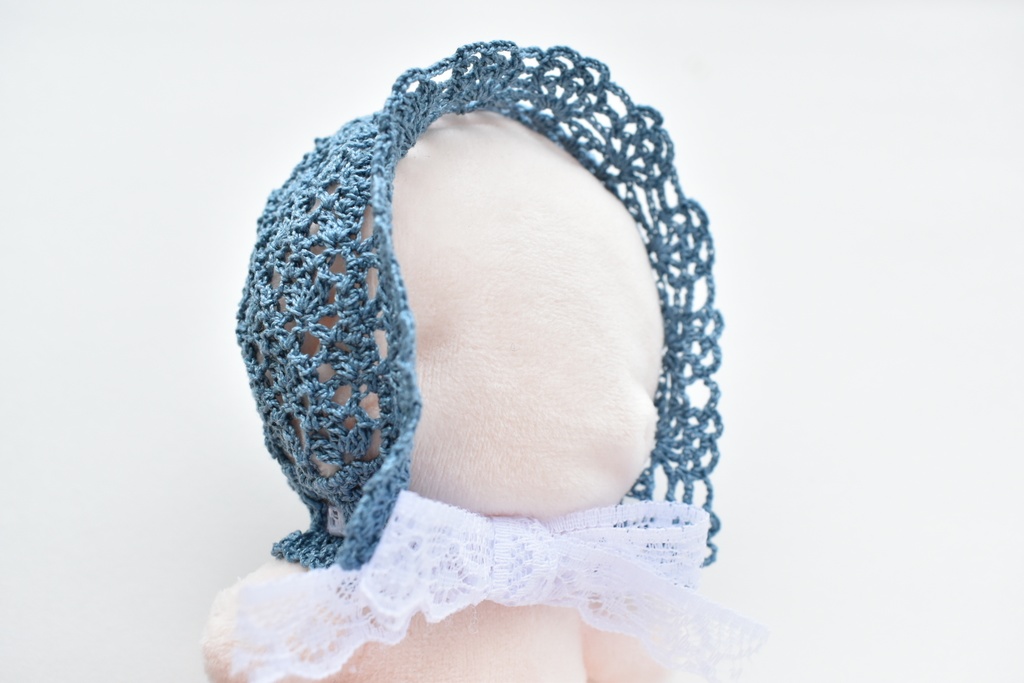 ぬい服 フード 10~15cm ぬいぐるみ 着せ替え服 レース編み ヘッドセット リボン