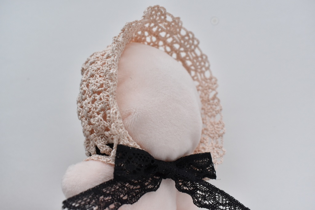 ぬい服 フード 10~15cm ぬいぐるみ 着せ替え服 レース編み ヘッドセット リボン