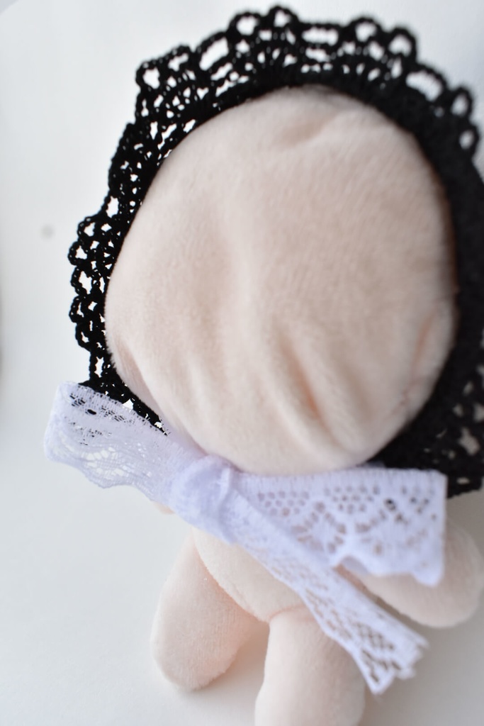ぬい服 フード 10~15cm ぬいぐるみ 着せ替え服 レース編み ヘッドセット リボン