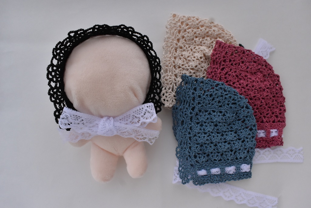 ぬい服 フード 10~15cm ぬいぐるみ 着せ替え服 レース編み ヘッドセット いつぬい ちびぬい ぬいパル