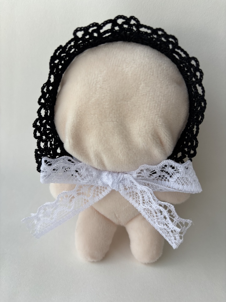 ぬい服 フード 10~15cm ぬいぐるみ 着せ替え服 レース編み ヘッドセット リボン