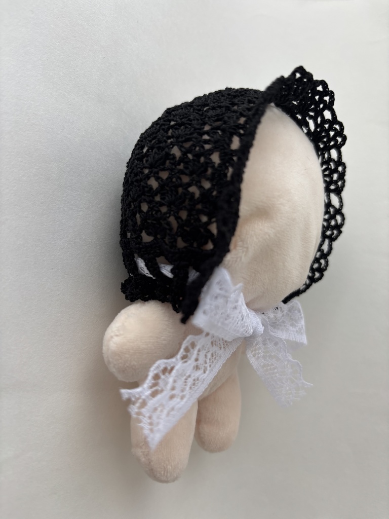ぬい服 フード 10~15cm ぬいぐるみ 着せ替え服 レース編み ヘッドセット リボン
