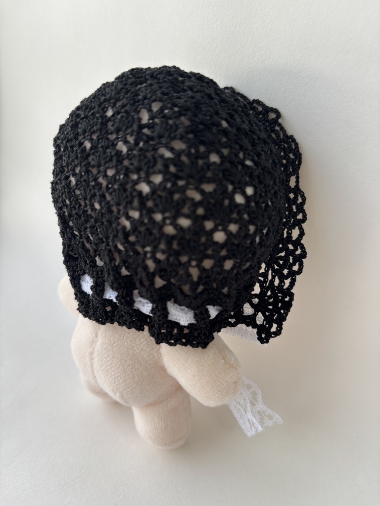 ぬい服 フード 10~15cm ぬいぐるみ 着せ替え服 レース編み ヘッドセット リボン