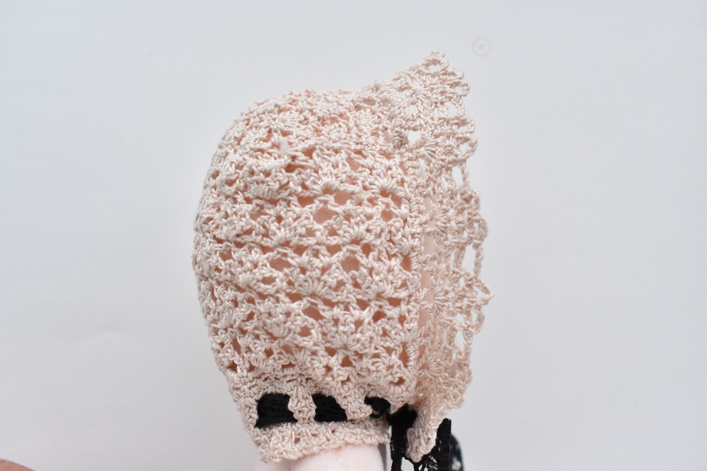 ぬい服 フード 10~15cm ぬいぐるみ 着せ替え服 レース編み ヘッドセット リボン