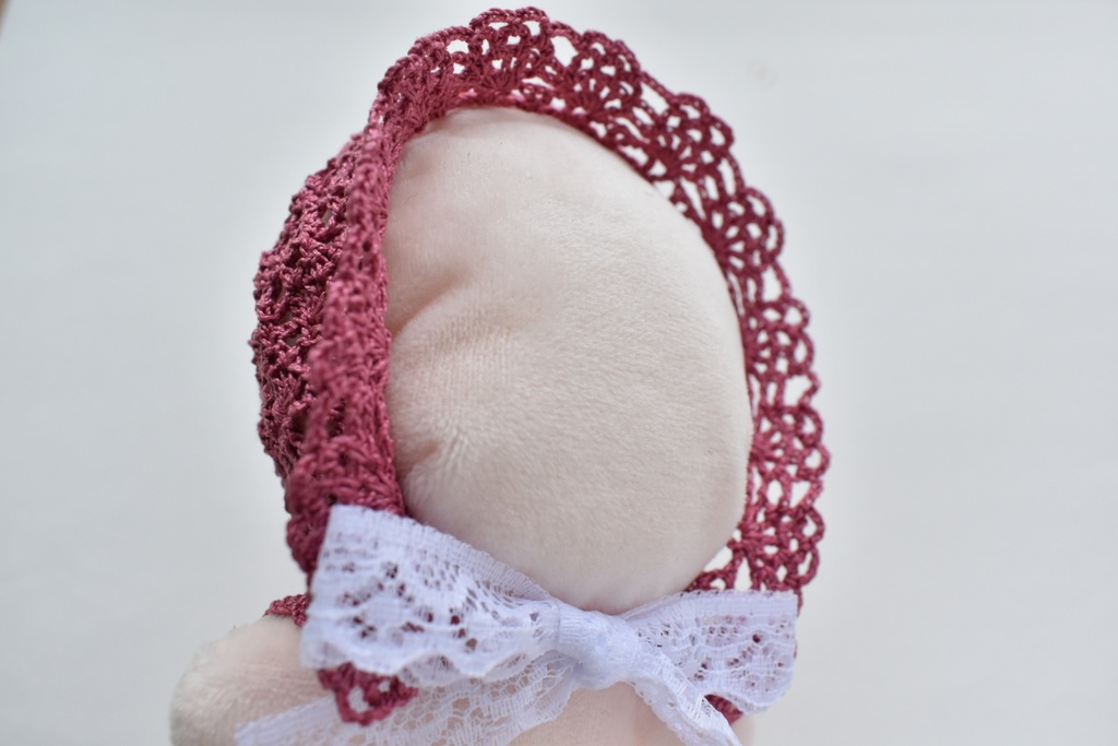 ぬい服 フード 10~15cm ぬいぐるみ 着せ替え服 レース編み ヘッドセット リボン