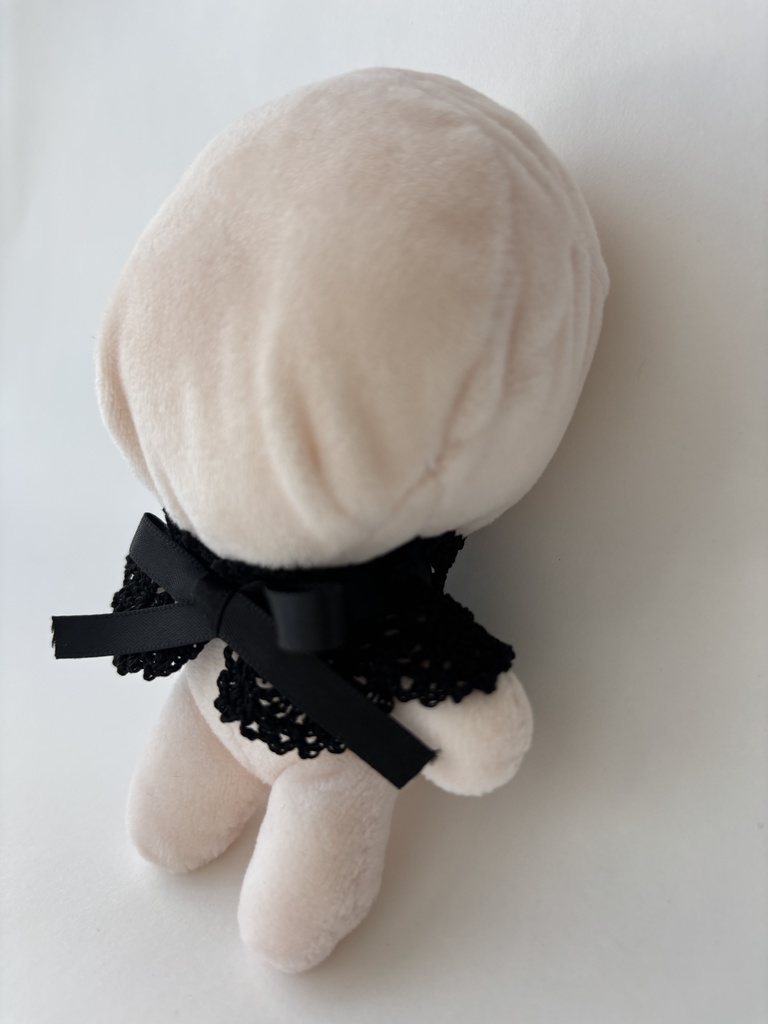 ぬい服 つけ襟 2本セット 黒 10~15cm ぬいぐるみ 着せ替え服 レース編み