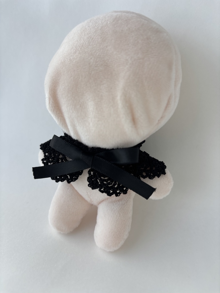 ぬい服 つけ襟 2本セット 黒 10~15cm ぬいぐるみ 着せ替え服 レース編み