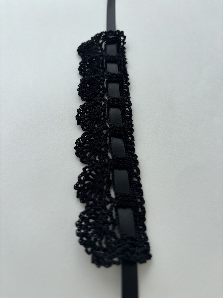 ぬい服 つけ襟 2本セット 黒 10~15cm ぬいぐるみ 着せ替え服 レース編み