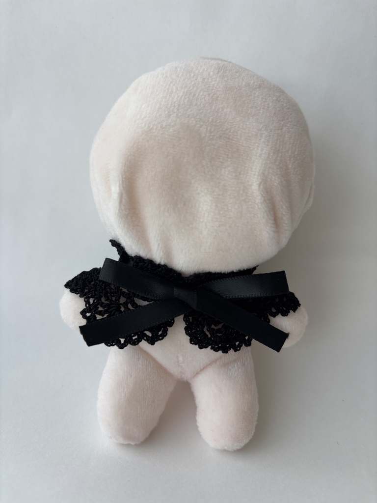 ぬい服 つけ襟 2本セット 黒 10~15cm ぬいぐるみ 着せ替え服 レース編み