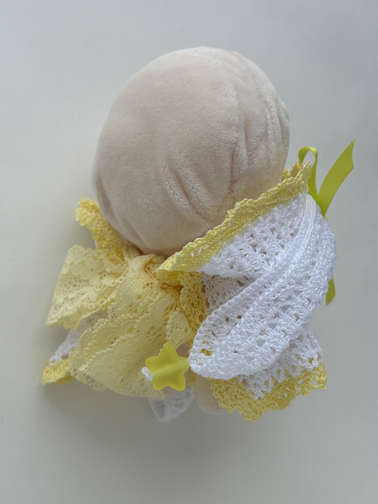 ぬい服 うさみみ フード 10~15cm ぬいぐるみ 着せ替え服 レース編み フーディ 送料込