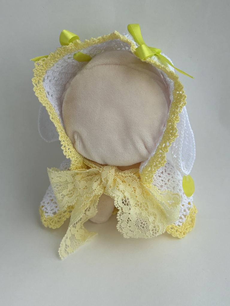 ぬい服 うさみみ フード 10~15cm ぬいぐるみ 着せ替え服 レース編み フーディ 送料込