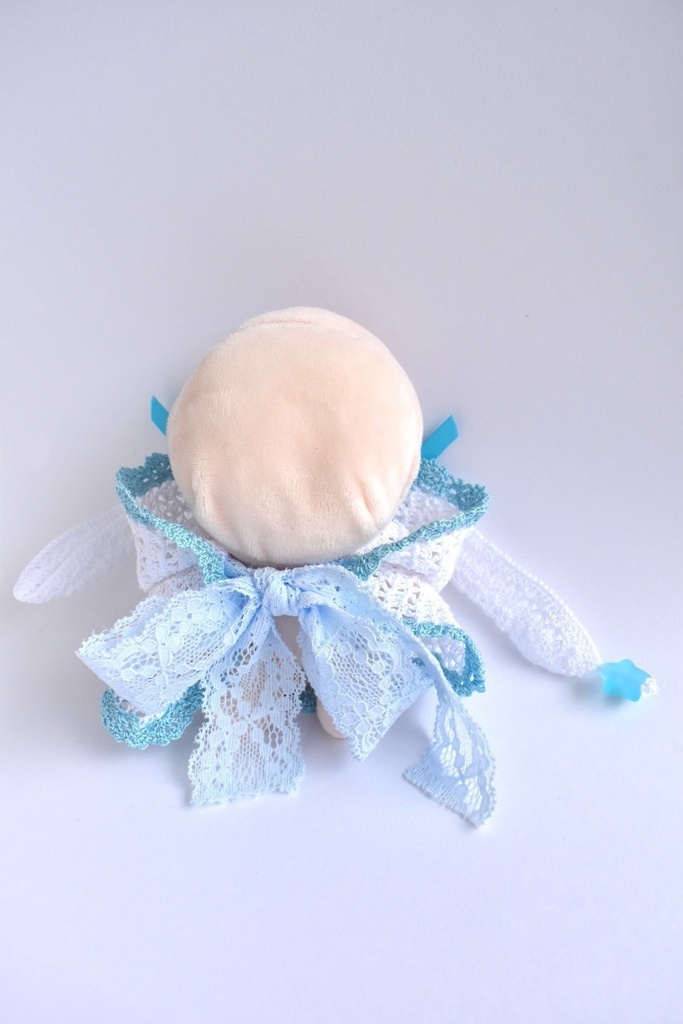 ぬい服 うさみみ フード 10~15cm ぬいぐるみ 着せ替え服 レース編み フーディ 送料込